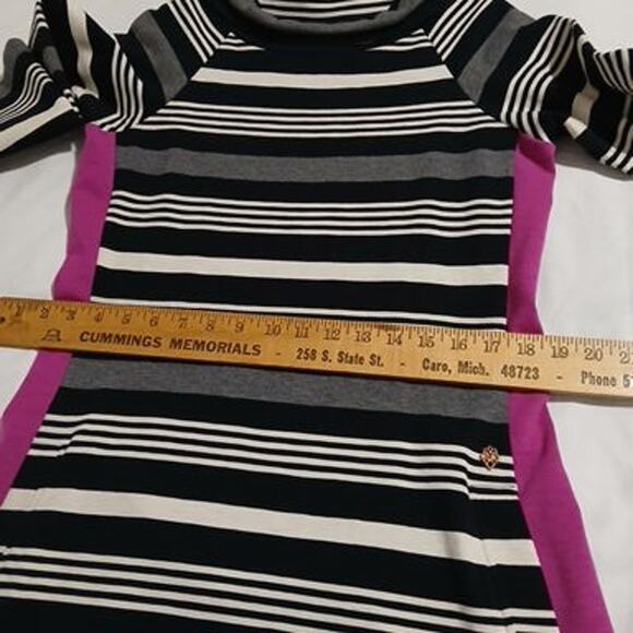 Hatley Medium Long-Sleeved Bodycon Cowl Neck Cotton Spandex Dress Striped - Picture 13 of 16